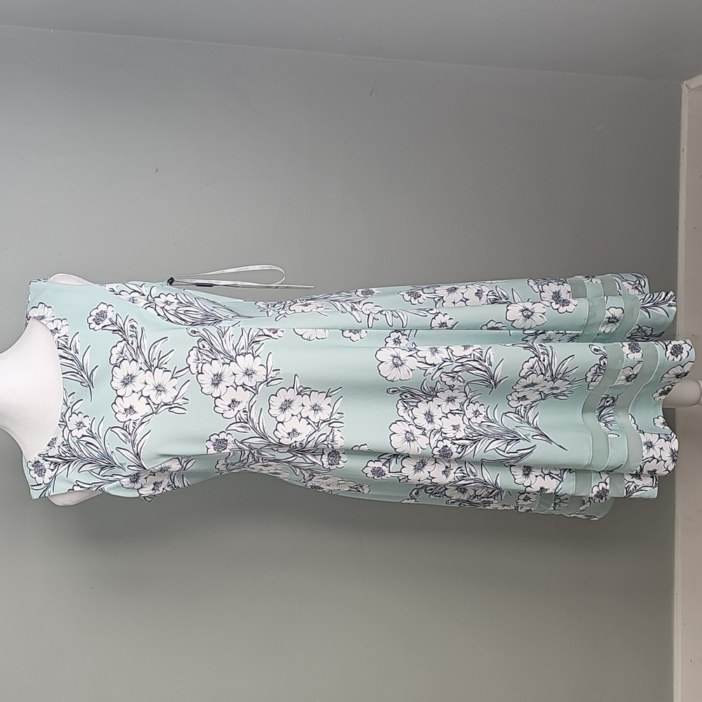 Calvin Klein Light Blue and White Floral Dress